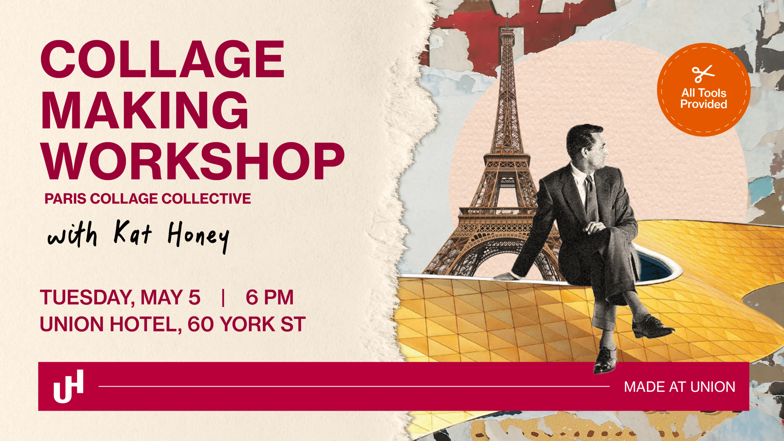 collage making workshop toronto union hotel