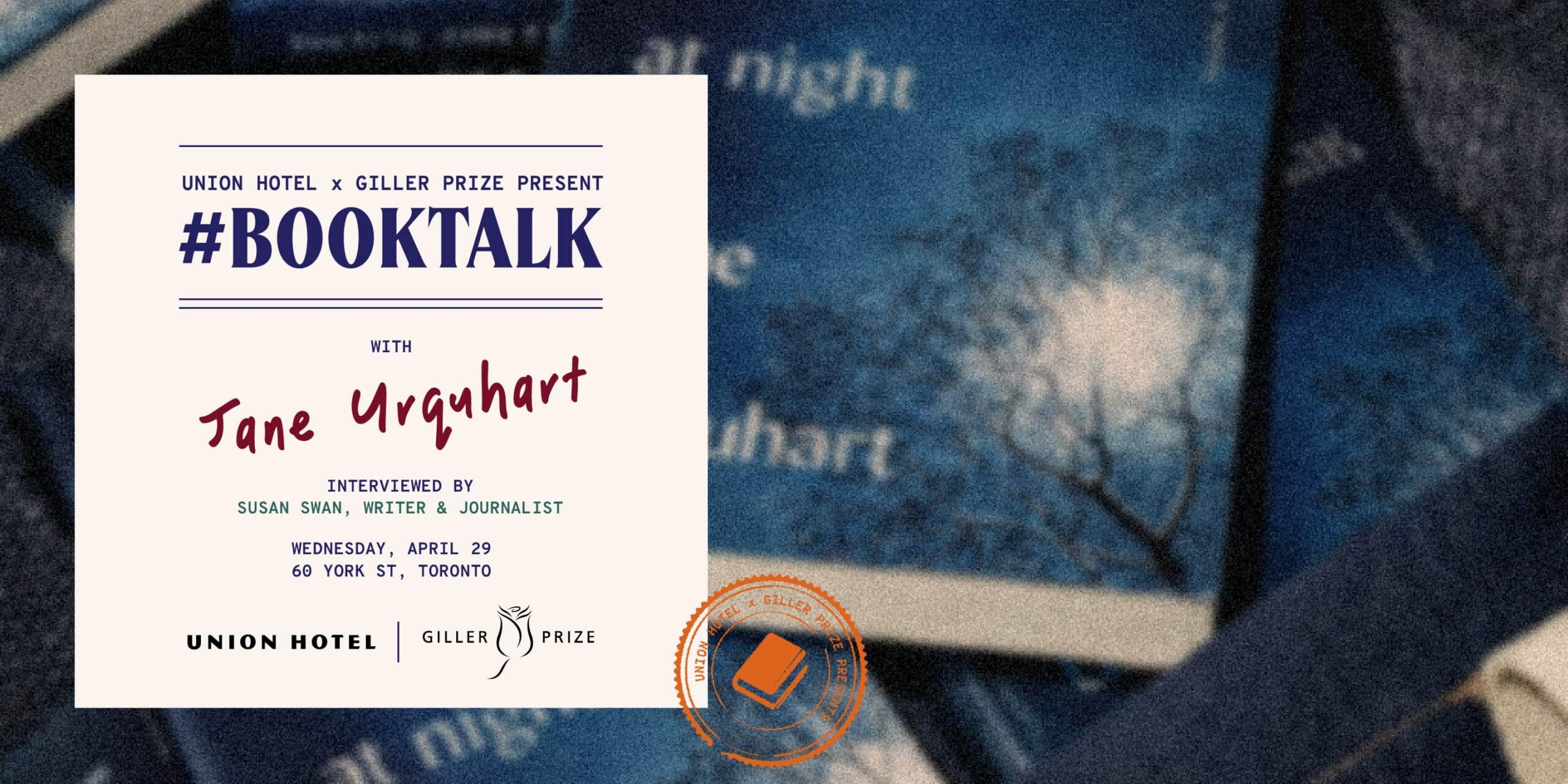 #BookTalk with Jane Urquhart, presented by Union Hotel x Giller Prize